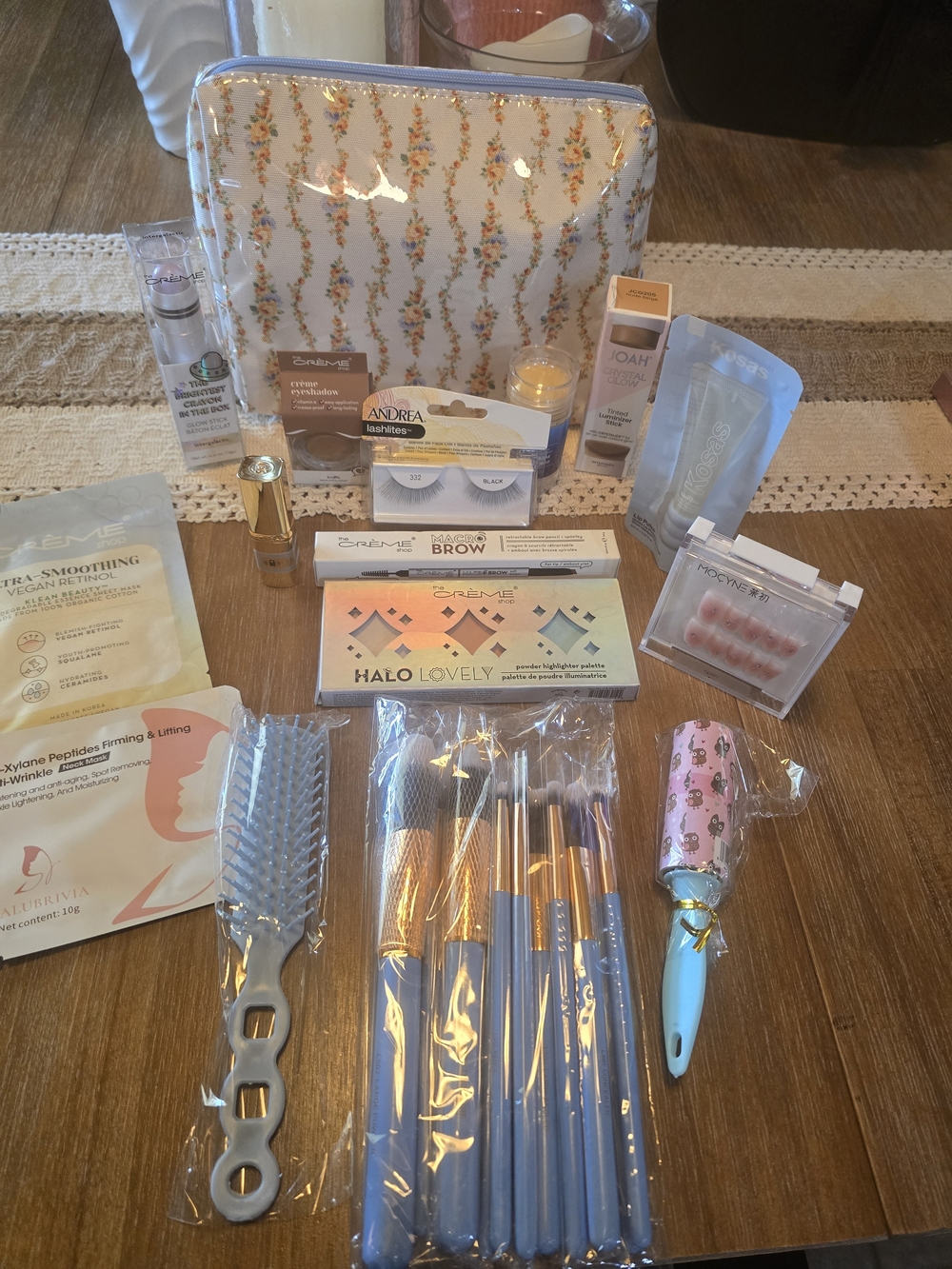 Martha Stewart Makeup Bag with The Creme Shop Kosas & Lottie London Products